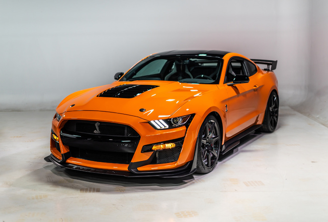 Ford, Mustang, Shelby, GT500, 2020, orange, supercar