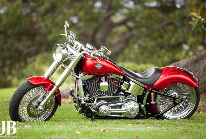 , Harley Davidson, red, 