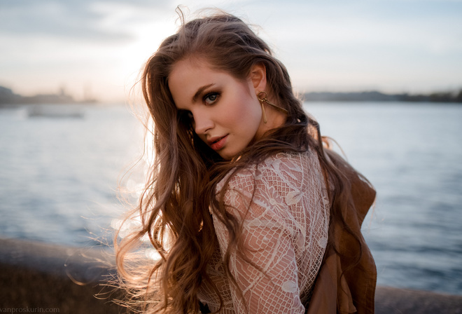 women, Ivan Proskurin, portrait, women outdoors, long hair