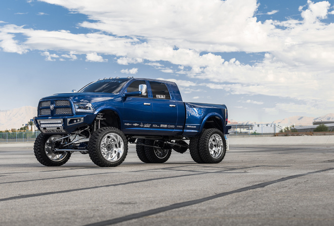 Dodge Ram 3500, Monster, Truck, Tuning, Ram, 3500, Blue, Pickup