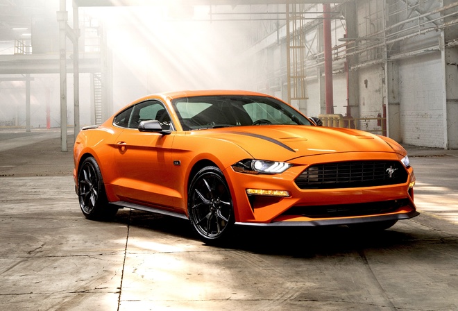 Orange, Ford, Mustang, Muscle Cars