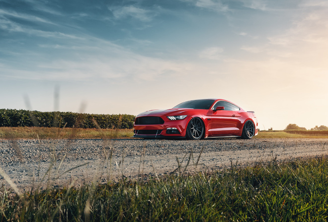 Ford, Mustang, red