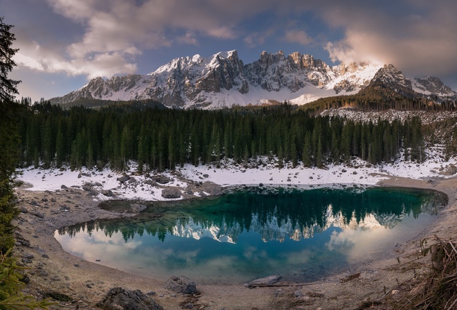 Forest, Lake, Mountains, Nature, Italy