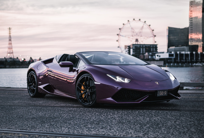Purple, Lamborghini, Huracan