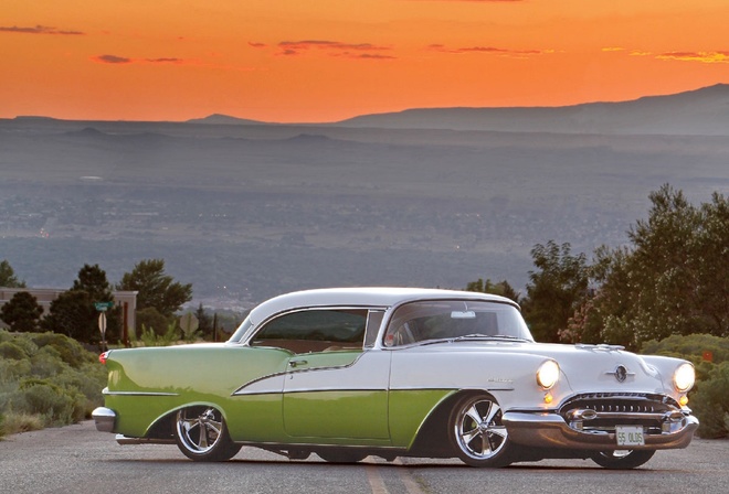 american, classic, car, custom, oldsmobile, 1955