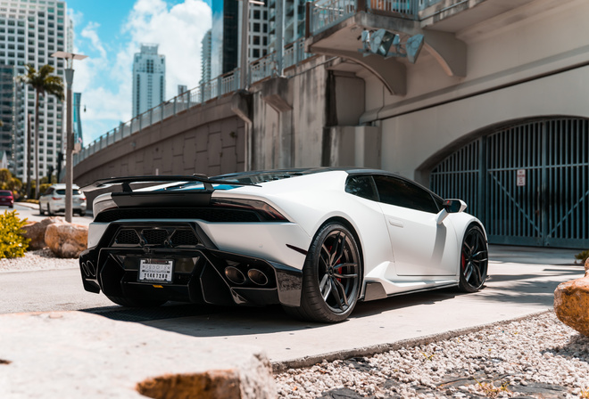 White, Lamborghini, Huracan