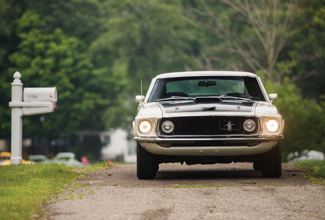 1969, Ford, Mustang, Mach I 428 Cobra Jet, front view