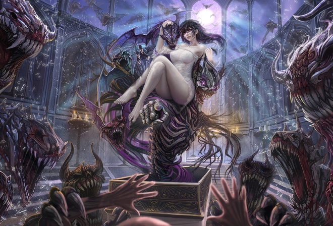 demon, fantasy, girl, fantasy, art