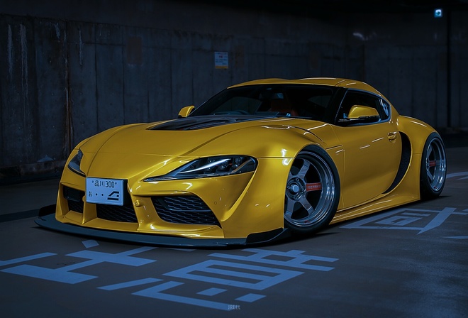Тойота, желтый автомобиль