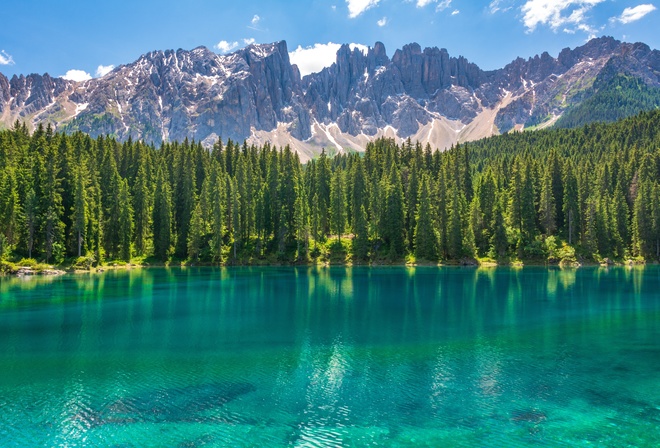 Karersee Lake, Landscape, Mountains, Dolomites, Italy