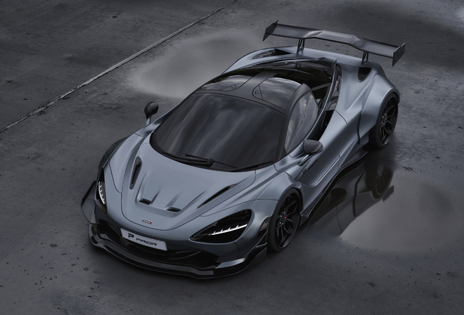 McLaren, 720S, Prior Design, aerodynamic body kit, tuning, 720S, gray, sports coupe, supercars