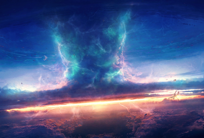 ornado, Natural Disaster, Lightning, Artwork, Sky