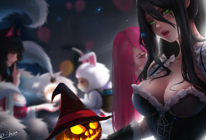 d-han, lol, league of legends, ahri, katarina