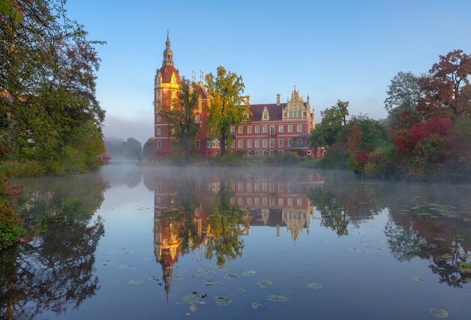 , , , , , , Germany, , Saxony, Muskau Park, Schloss Muskau, Lusatian Neisse River