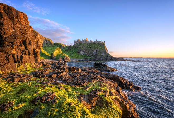 , , ,  , , Antrim, Northern Ireland, Dunluce, Castle, , HDR, 