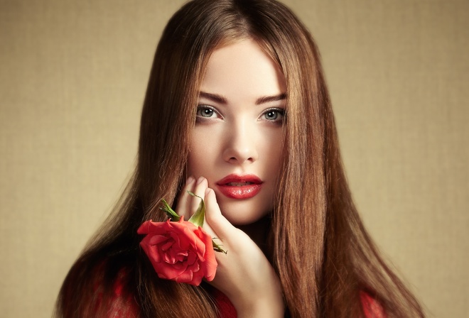 Blue Eyes, Face, Girl, Lipstick, Model, Redhead, Woman