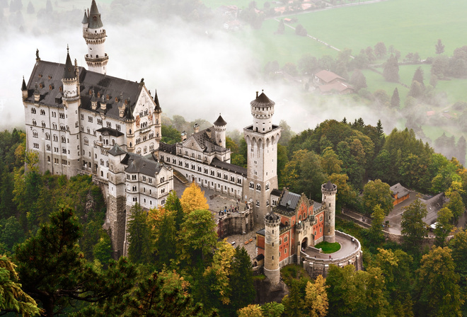 turismo, castillo, de, neuschwanstein, viaje, baviera, alemania, fondo, de, pantalla, HD, descarga, gratis