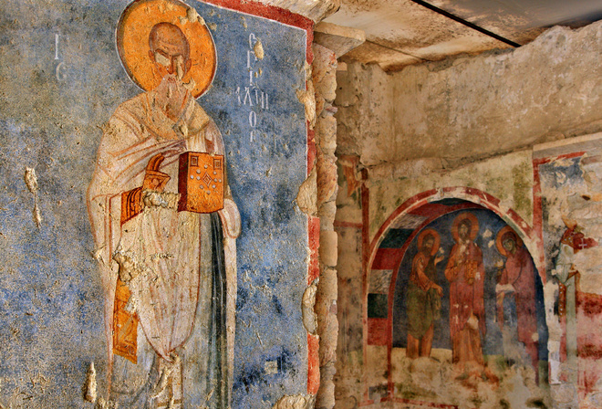 St Nicholas Church, Demre, East Roman basilica church, Turkey, fresco