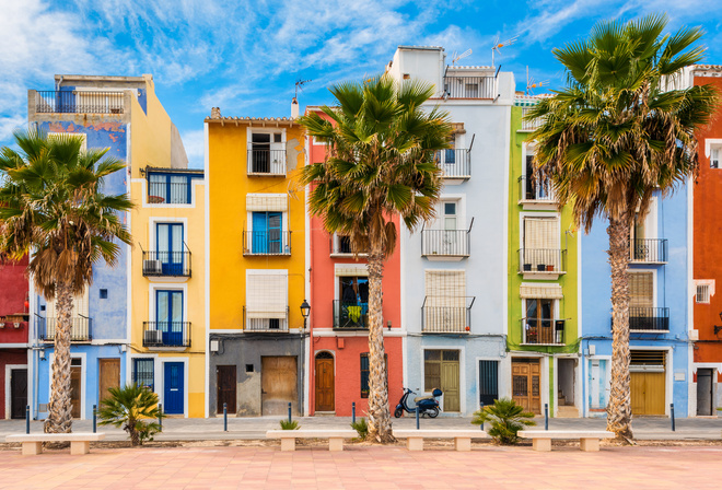 Villajoyosa, Spain, colourful facades
