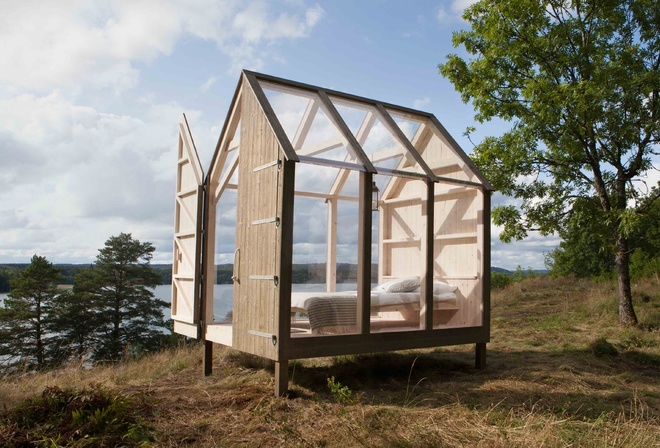 nature, glass box, 72-Hour Cabin, Sweden