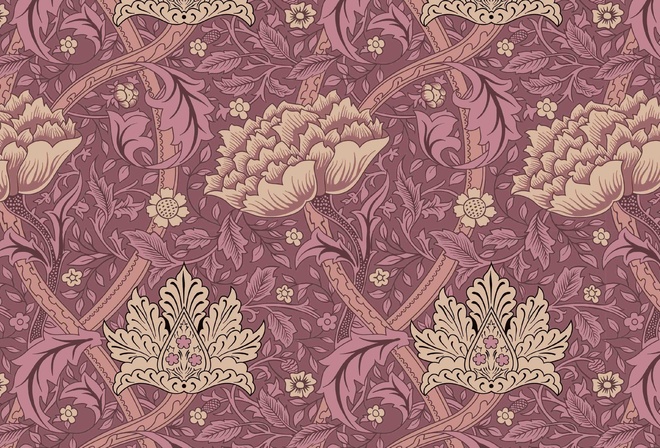 William Morris Designs, Windrush Pink Print, Wallpaper
