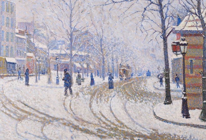 Paul Signac, French, 1886, Snow Boulevard De Clichy, Paris