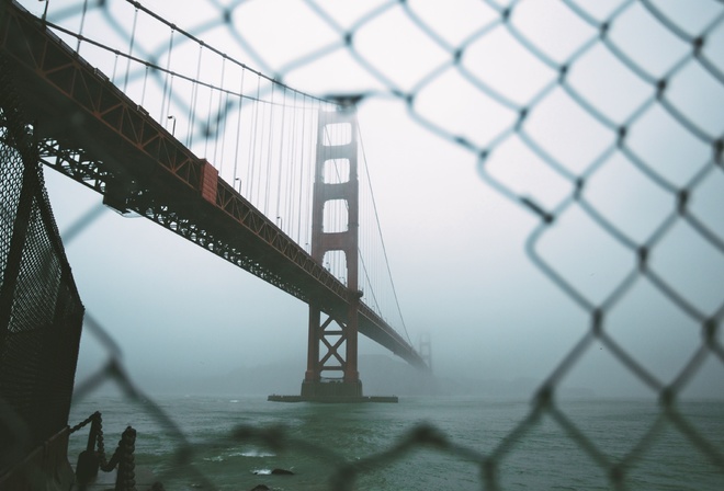 hole, foggy, Golden Gate Bridge, San Francisco