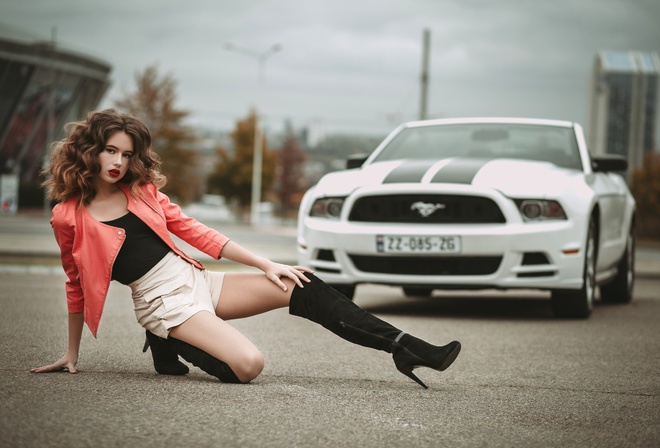 , Girl, Ford Mustang, , Model