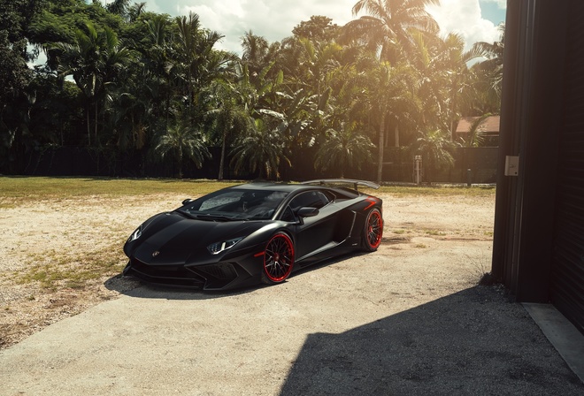 Lamborghini, Black, Aventador