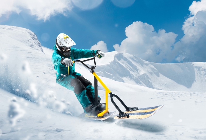 alpine ski resort, Snow Biking, speed