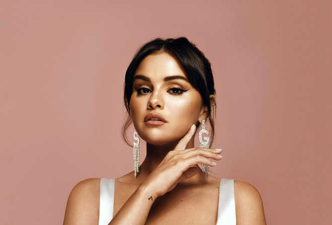 Selena gomez, actress, brunette, singer, earrings, beauty