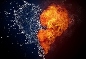 огонь и вода, сердце, графика