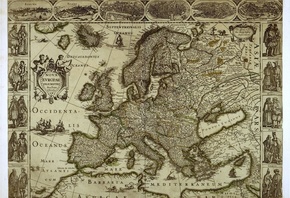 Europe, европа, старая карта, типичное население