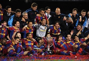 Барселона, футбольный клуб, победа, чемпионы, кубок, команда, барса