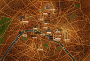 Paris, map, �����, �����
