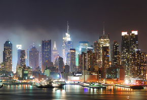 города, widescreen wallpapers, нью-йорк, америка, штаты, дома, небоскрёбы,  ...