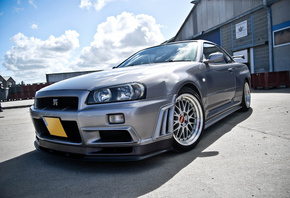 skyline, bbs, r34, Nissan, garage