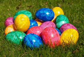 яйца, пасха, разноцветные