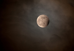 облака, Луна, ночь