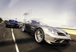 r8, Mercedes, benz, slr, ���������, audi