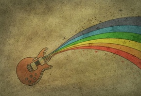 , , guitar, rainbow, 