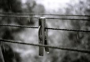 осень, капля, Прищепка, дождь, брызги, верёвки