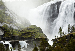 norway, small sami fishing village, , Waterfall