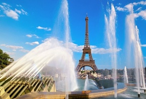 Eiffel tower and fountain, paris, france