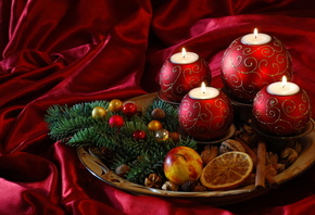 новый год, Праздник, пламя, new year, свечи, елка, огонь
