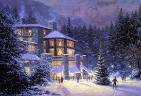 christmas, christmas at the ahwahnee, ��������, �������, ����, thomas kinkade