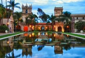 balboa, park, reflections