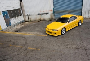 r32, Nissan, yellow, skyline