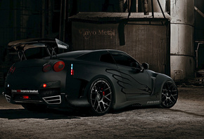 black, Gtr nissan, wallpaper