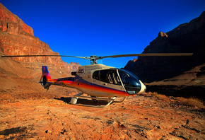 вертолет, горы, небо, каньон, grand canyon, Helicopter, синее